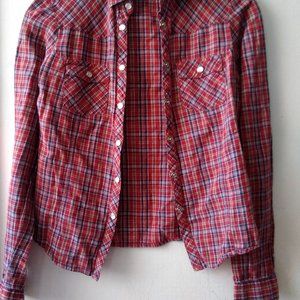 Size Small Kimchi and Blue red, cotton, full sleeved shirt blouse top